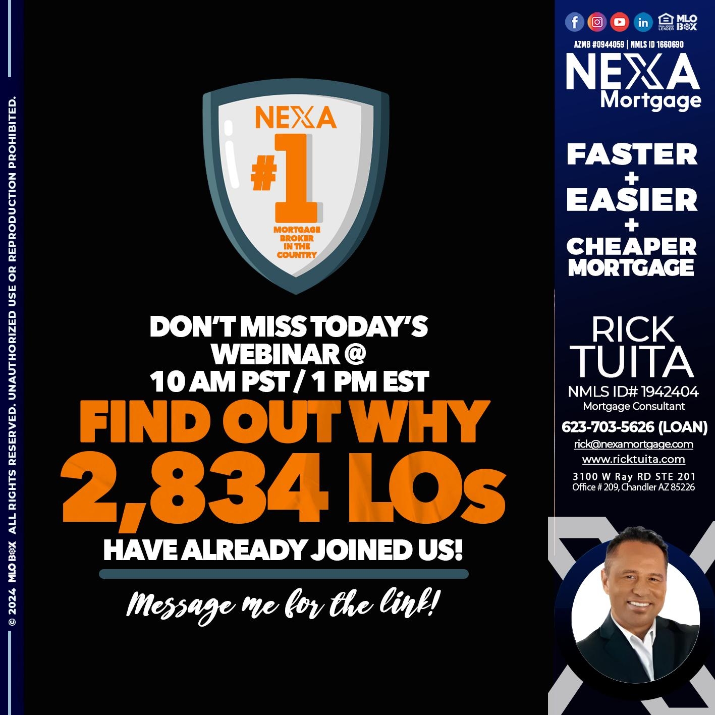 NEXA NO. 1 MORTGAGE BROKER - Rick Tuita -Mortgage & Real Estate Consultant