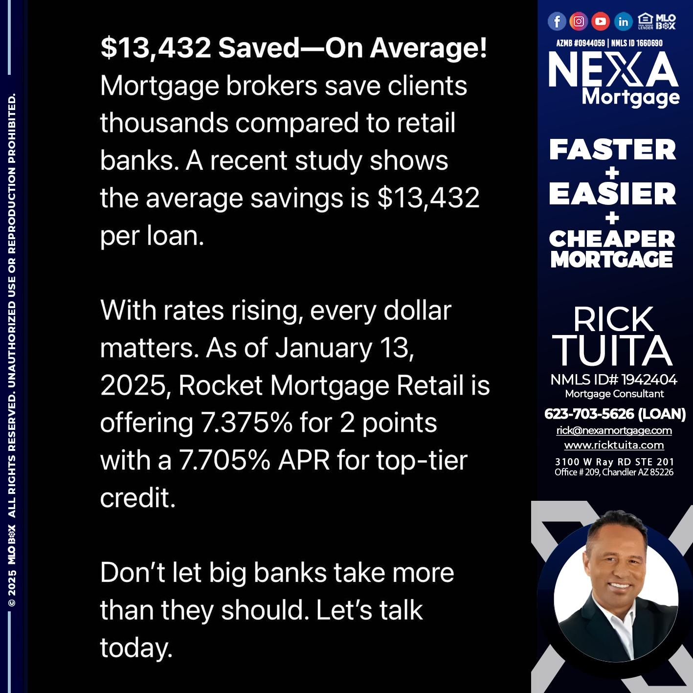 SAVED ON AVERAGE! - Rick Tuita - Mortgage & Real Estate Consultant