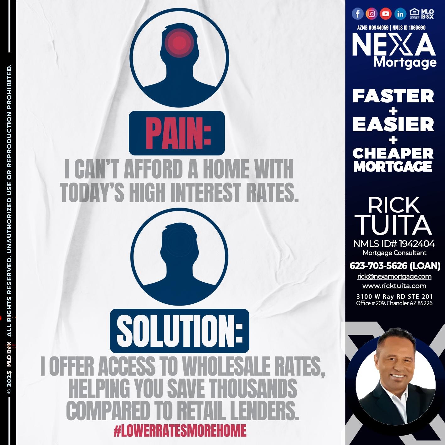 PAIN SOLUTION - Rick Tuita - Mortgage & Real Estate Consultant
