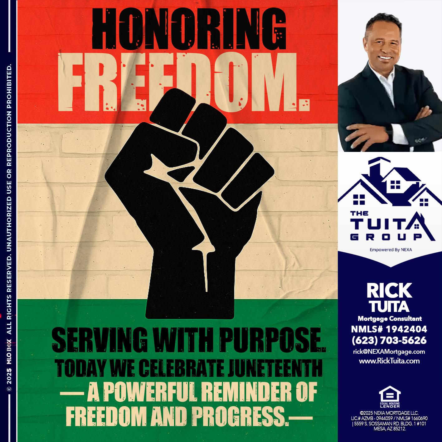 HONORING FREEDOM - Rick Tuita -Mortgage & Real Estate Consultant