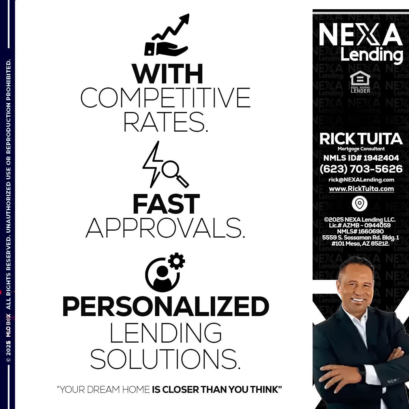 WITH COMPETITIVES RATES - Rick Tuita -Mortgage & Real Estate Consultant